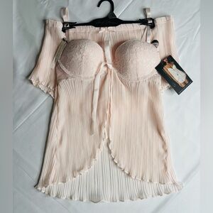 NWT | Chiffon Push Up Chemise Set in Light Blush